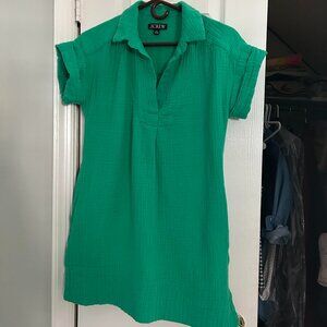 J CREW Cotton Gauze minidress, Green, Small Petite, Used in Excellent Condition